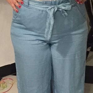 Light blue waist belt pants
